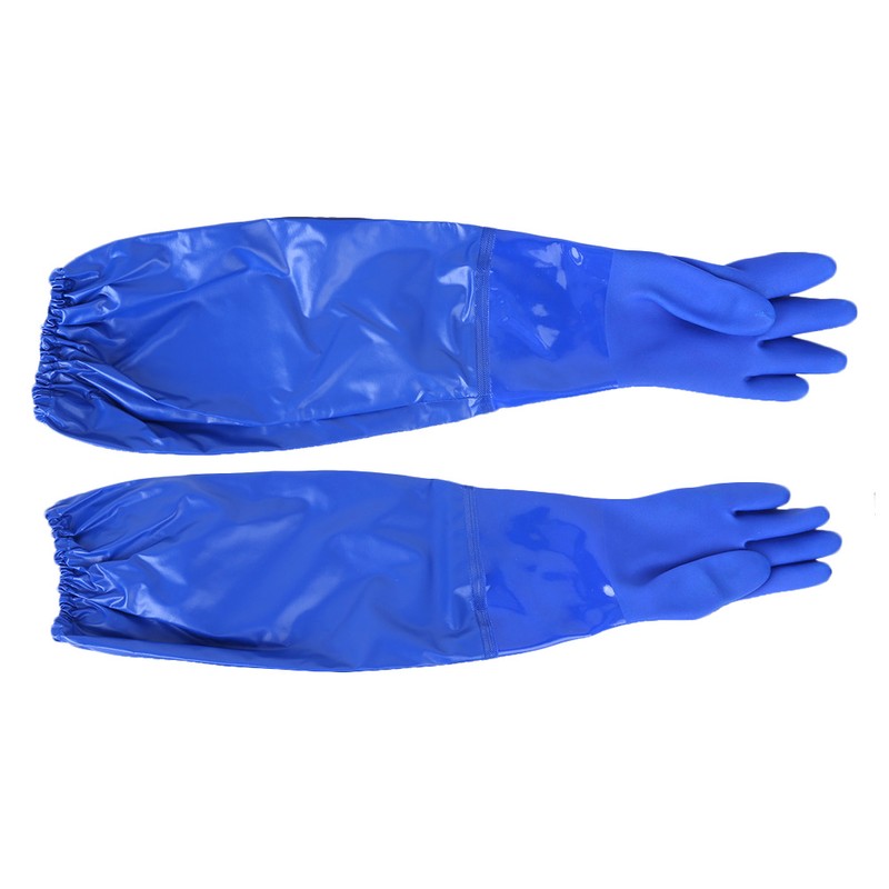 Long Sleeve Anti Chemical Gloves PVC Acid Alkali Oil Resistant