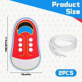 Josojoou 2Pcs Shoe Tying Practice Board, Learn How to Tie Shoes, Threading Lacing Shoes Training Early Learning Kits, Early Learning Educational Fine Motor Skills Toy
