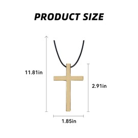 Tioollev Cross Hanging Ornaments for Car Rear View Mirror, Cross Metal Car Rear View Mirror Charm, Auto Ornament Intercession, CROS Pendant Decoration for Truck, Home Decor (Golden)
