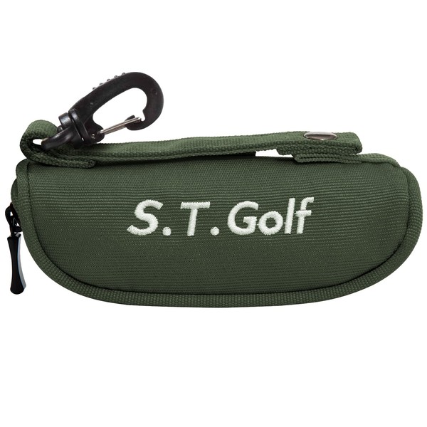 S.T.Golf Golf Ball Case, Golf Ball Pouch, For 3 Balls, 5 Colors, Lightweight, 1.8 oz (50 g), Renewed, 900D Polyester, High Strength, Durable, Water Repellent (Khaki)