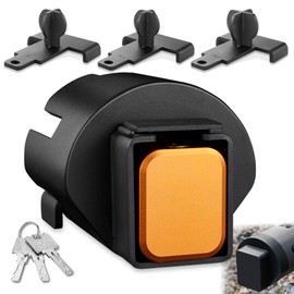 2025 Updated Trailer Hitch Lock -Anti Theft Coupler Lock Fits 1-7/8", 2" and 2-5/16" Couplers, Heavy Duty Trailer Tongue Lock with Weatherproof Silicone Cover, Trailer Coupler Lock for Trailer Boat Rv