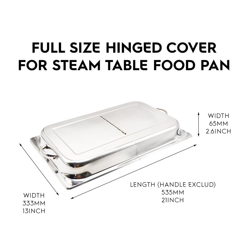 Full Size Stainless Steel Hinged Dome Cover with Handle (21.65