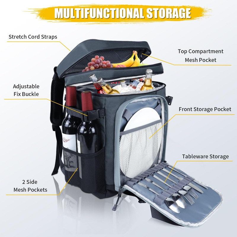 Backpack Cooler - AYAMAYA Upgrade Leakproof Cooler Backpack with Padded