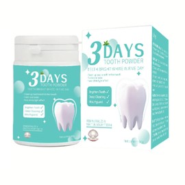 3 Days Teeth Whitener Mint Deep Cleaning and Remineralizing Tooth Powder Pearl Powder - Stain Remover & Polisher for Brighting White Teeth in 5 Days(Green)