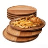 YALONG 6 Pack Acacia Wood Round Serving Boards, 12 Inch
