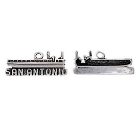 San Antonio, Texas Charm for Keepsake or Travel Themed Bracelets Sterling Silver DIY Crafting by Wholesale Charms