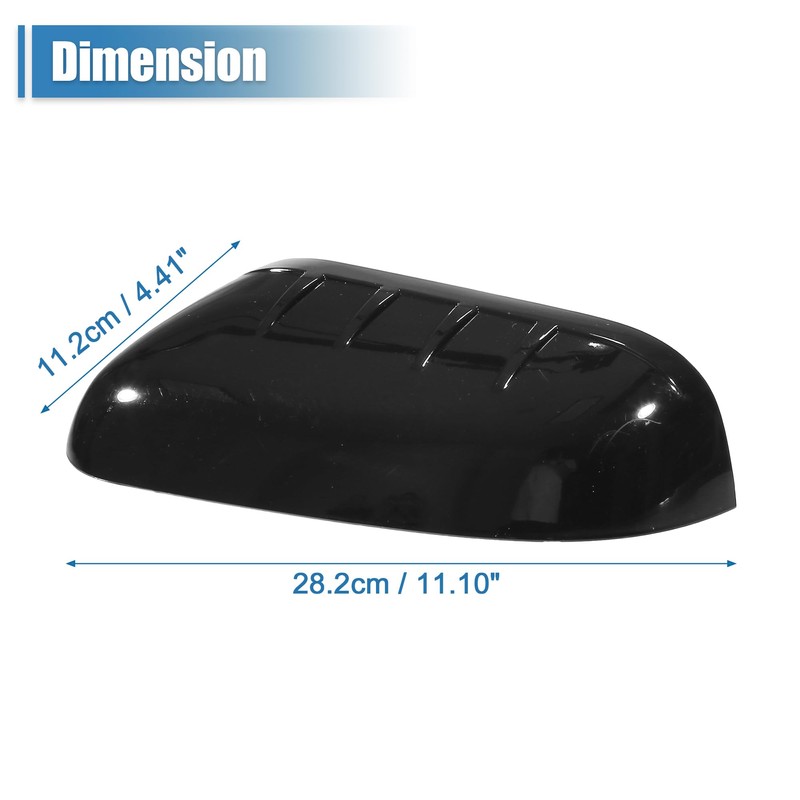 uxcell 1 Pair Left Right Gloss Black Top Half Mirror