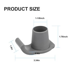 Rukinovi 2Pcs Walker Ski Glides for Folding Walkers,Walkers for Seniors,Easy to Use Rubber Walker Glides,Walker Feet Replacement,One Pair,Gray Walker Accessories