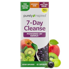 Purely Inspired 7-Day Detox Cleanse - Whole Body Cleanse & Detox Pills for Women & Men, Powered with Senna Leaf, Vitamin C, Apple Cider Vinegar, Diges