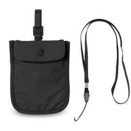 HsentimenH Travel Bra Purse for Women, Bra Bag, Undercover Hidden Bra Purse, Anti-Theft Bra Wallet with Adjustable Elastic Band, Hidden Stash Pocket Purse for Travel and Sports, black, /