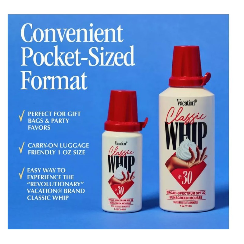 Vacation Classic Whip, Protector Solar en Espuma SPF 30, Resistente