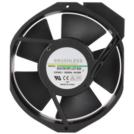 ASHATA 220 V 172 x 150 x 38 mm Fan Double Ball Bearing Case Fan 2700 rpm Fan 176.5 CMF Fan Large Air Flow for Ventilation, IT, Machines Power Supply Server Garage Fan Replacement