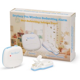 DryEasy Pro Wireless Bedwetting Alarm with New Improved Sensor, 6 Selectable Sounds, Volume Control, Strong Vibration and Compact Design for Overcoming Bedwetting