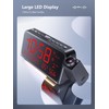 Projection Alarm Clock for Bedroom,Digital Clock with 350° Rotatable Projector,5-Level