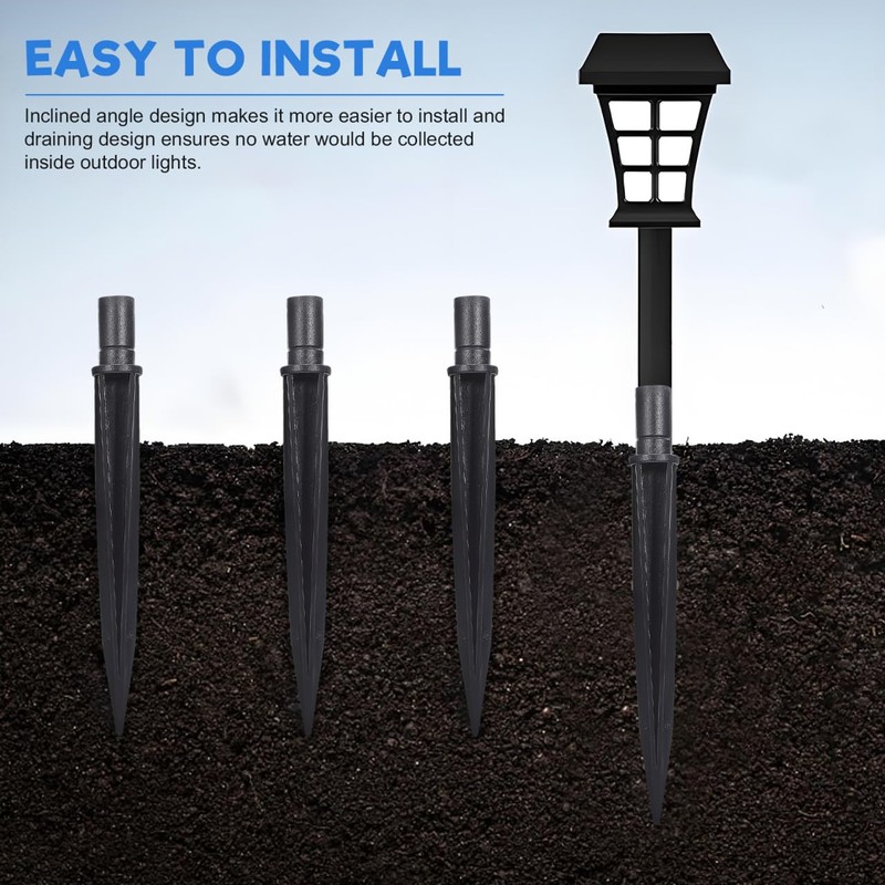 Angoily 25pcs Solar Light Stakes, 5.5X0.55inch Ground Spikes Light Replacement