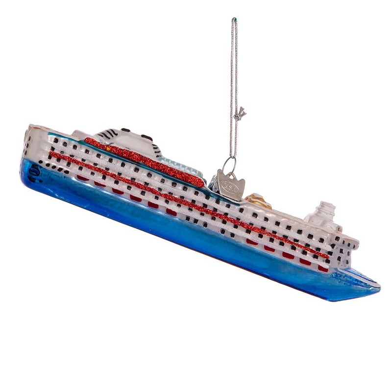 6-Inch Noble Gems Glass Cruise Ship Ornament