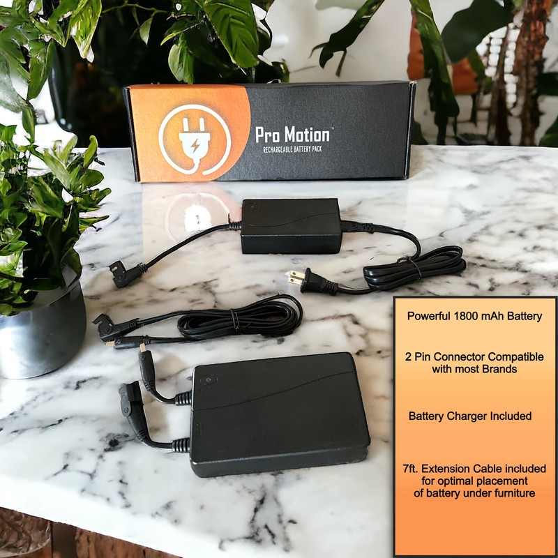 Pro Motion 1800mAh Rechargeable Battery Pack Kit for Power Furniture,