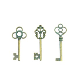 Makhry Mixed 30 Vintage Keys, Wedding Keys, Santa Keys, Christmas Keys, Old Keys for Wedding/Christmas Decoration (Antique Verdigris)