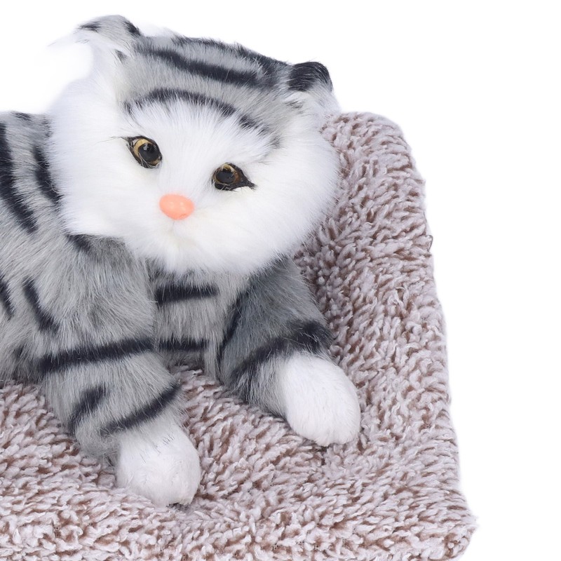 Cat Ornament Simulation Design Vivid Cute Plush Lying Cat with