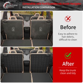 Thinzyou Back Seat Cover Protector Compatible with 2018-2024 Ford Expedition Lincoln Navigator Kick Mats Behind 2nd Row 2023 Expedition 7 Seats Accessories (2nd Row Backrest Mats)