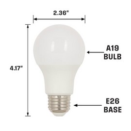 Westinghouse 52990, 10.5W Wet Location Rated A19 E26 3000K LED Bulb - Box of 6