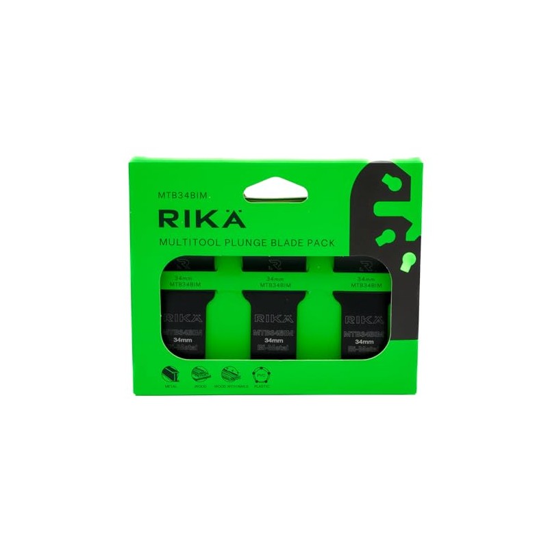 RIKA MTB34BIM 34mm Bi-Metal Multi Tool Saw Blade 3pk
