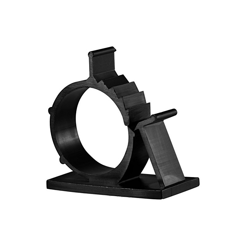 Adhesive Backed Locking Clips 1" - 10 Pieces - Black