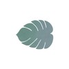 Lind DNA Monstera 989963 Glass Coaster Recycled Leather Nupo Pastel