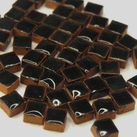 1000 Pieces Mini Ceramic Mosaic Tiles for Crafts, Handmade Artwork 5 mm Brown Black, RL01