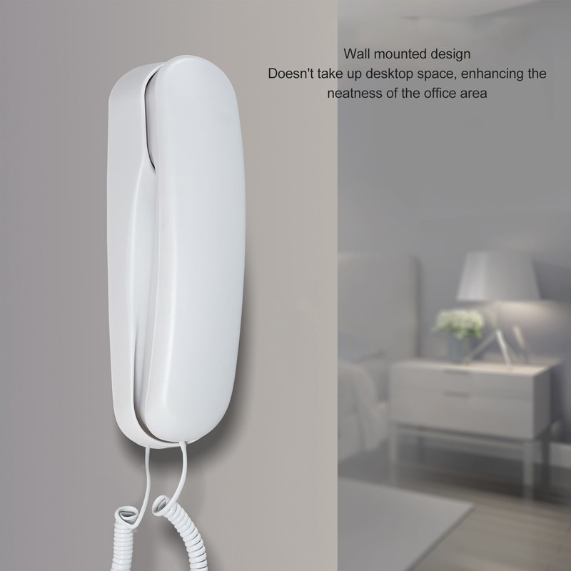 Wall Mountable Telephone Multifunctional Clear Sound Corded Landline Phone for