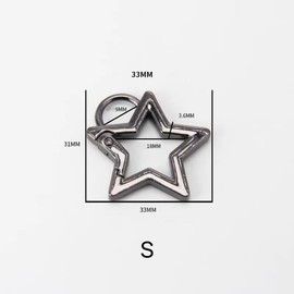 3Pc Silver Star Shaped Stainless Steel Keychain Clip Carabiner Snap Hook Holder Star Carabiner Hook Clip Key Holder Carabiner Clip for Keys and Wallet with Key Chain Rings Accessories (S)