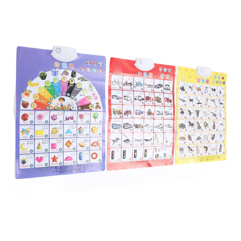3pcs Sound Educational Posters Preschool Learning Poster Parent Child Interaction
