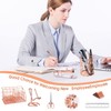 KAAKOW Rose Gold Desk Organizers and Accessories Office Supplies Set