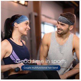 Wyy 6pcs Sports Headband | Women Headband | Man Headband Hair Band for Teenagers Women Man Non Slip Wicking Stretchy Head Band for Sports, Yoga, Dancing, Running, Cycling (gray)