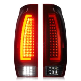 Tail Lights Assembly [LED Kit] Fit for Chevy Avalanche 1500/2500 2002-2006 (4-Door Crew Cab) Rear Taillights, Black Housing Red Lens