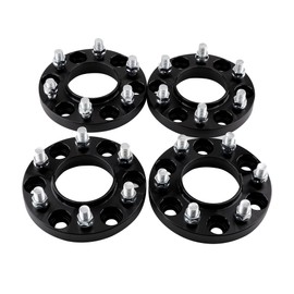 ZY WHEEL 4PCS 6x135 Hubcentric Wheel Spacers with M14x1.5 Studs 87.1mm Bore 20mm Black Compatible for 2015-2025 Ford F150 Expedition Lobo Lincoln Navigator 6 Lug