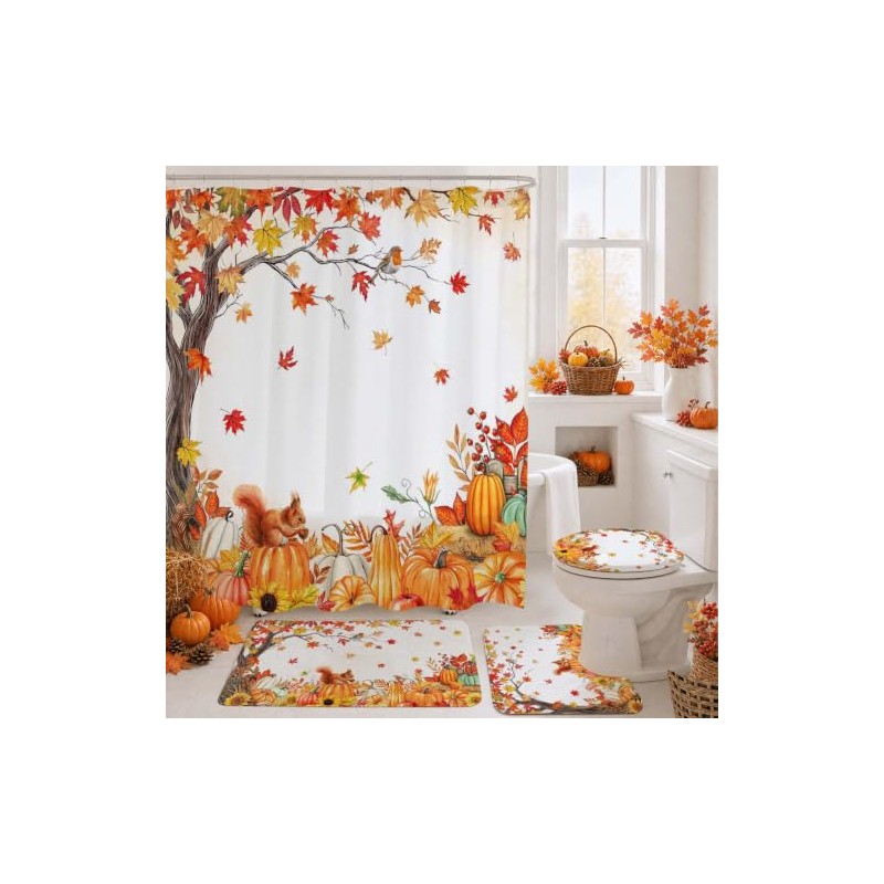 Mocsicka Juego de Cortinas de Ducha de otoño de 4
