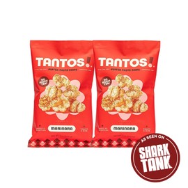 Tantos! Puffed Pasta Chips, Healthy Pasta Snack by Top Chef Joe Sasto, As Seen on Shark Tank, Plant Based, Low Calorie, Crunchy Chips, Variety Pack, Marinara, Pesto, Cacio e Pepe, Classico, Gourmet Bold Flavors, 4 oz 2 Pack of Marinara