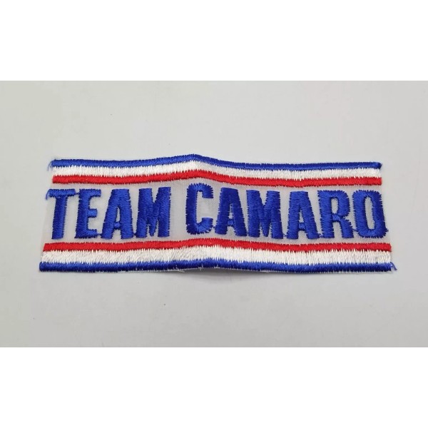 Retro Chevy TEAM CAMARO Blue Font Patch Iron On Vintage