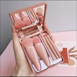 Portable Ultra-Soft Powder Brush Set with Windowing Brush, 5-Piece, Cherry Blossom Pink Sky Window 2ea