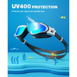 ZIONOR Kids Swim Goggles, G1MINI SE Anti-fog Clear Lens Swimming Goggles for Kid Child 6-14