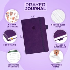 Clever Fox Prayer Journal – Daily Devotional & Gratitude Notebook – Religious Planner & Gods Book – Faith Based Gifts & Accessories (Purple)