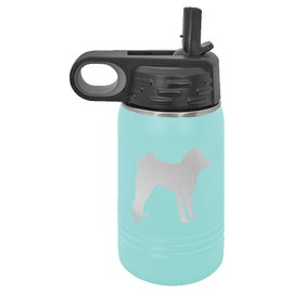 Akita Dog Insulated Water Bottle | Stainless Steel | Akita Dog Lover | Akita Gifts (12 oz, Teal)