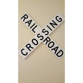 Rail Road Crossing Crossbuck Train Railroad Aluminum Sign White and Black