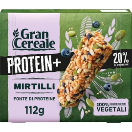 Gran Cereale, Barrette Proteiche con Mirtilli, Semi di Zucca e Quinoa, Snack di Frutta Secca con Proteine, Confezione da 4 Barrette