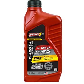 Mag 1 64839 High Mileage Synthetic Blend SAE 10W-30 Motor Oil - 1 Quart (Pack of 6)