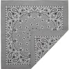 American Made Silver/Light Gray Western Paisley Bandana - Single Piece