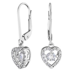 JC Jeweller Carat Women's Earrings Silver 925 Dancing Zircon Dance Earrings Dancing Stones Hanging Earrings for Women Gifts for Women, Silver