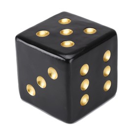 BRABUD Resin Jumbo Dice Decor Black & Gold Dice Statue Living Room Bedroom Office Photographic Decoration 3.9'' TQGJBS379