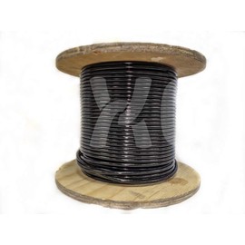 Lexco Cable 187316CCBK 250' Spool of 3/16" Black PVC Coated 1/8" 7x7 Galvaniz...